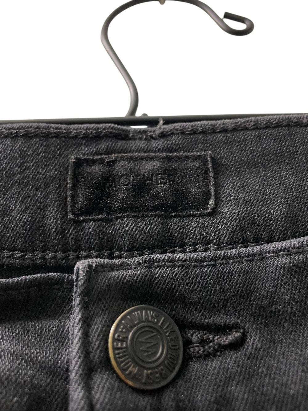 Mother Black Insider Slit Ankle Fray Crop Flare Jeans in Not Guilty - Picture 4 of 8